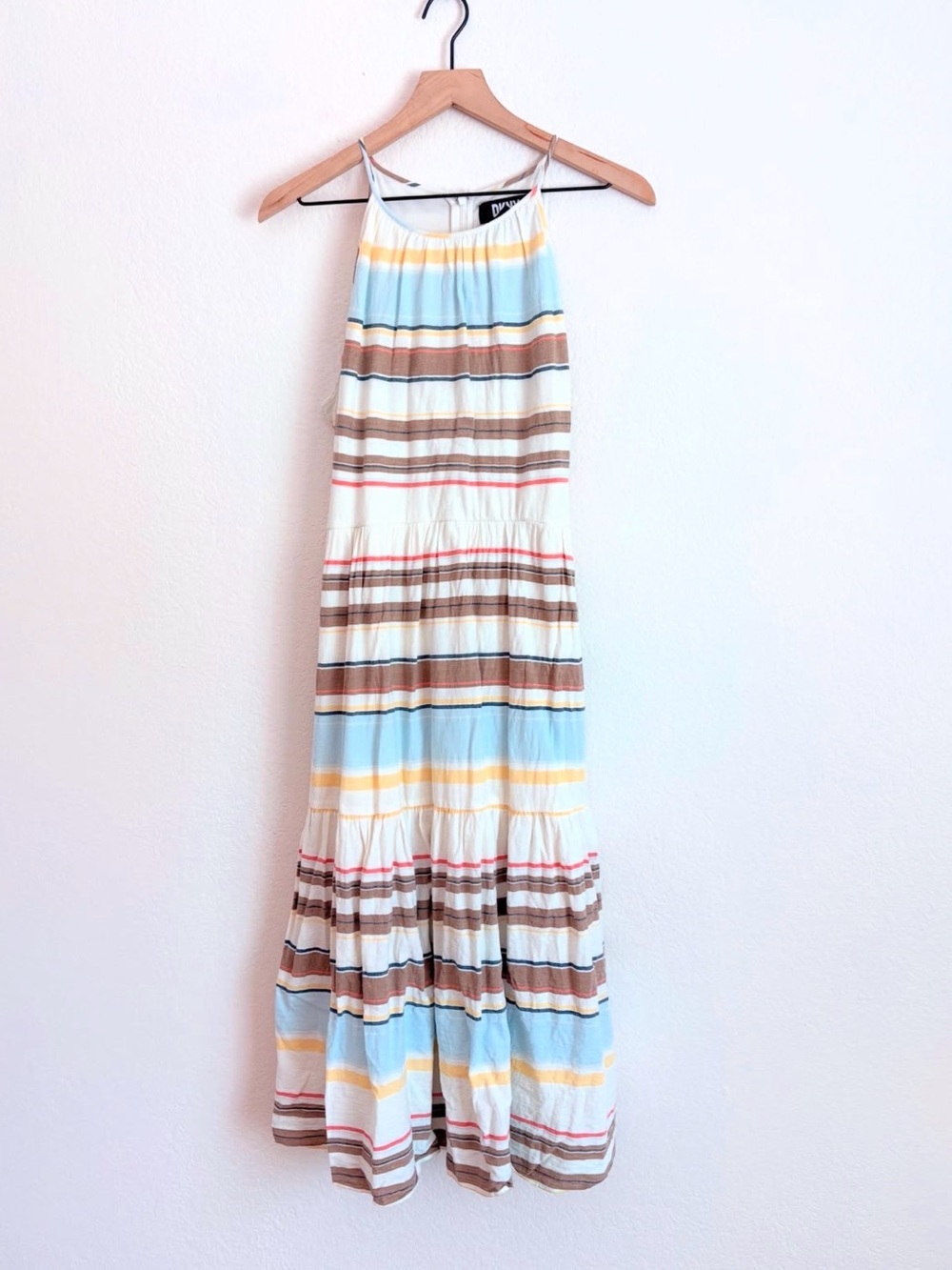 DKNY Cotton Coastal Striped Midi Dress